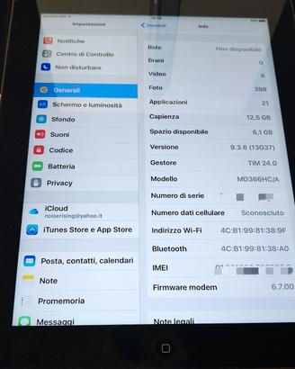 Apple iPad Display 9,7 pollici
memoria 16Gb 