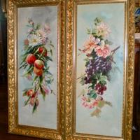 Pesche e uva- Pannelli decorativi Liberty