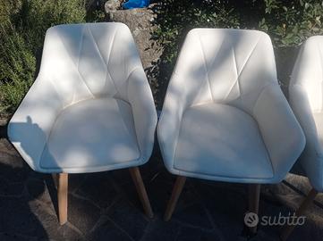 Set quattro sedie poltroncine da pranzo 