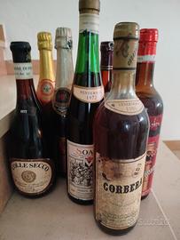 collezione bottiglie vini anni '70