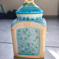 Barattolo ceramica decorato a mano – Motivo florea