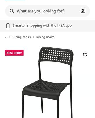 4 sedie nere ADDE di IKEA 