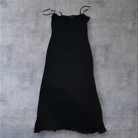 Abito lungo in mohair nero Optique – S