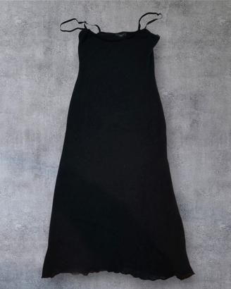 Abito lungo in mohair nero Optique – S