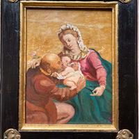 Dipinto su pietra, scuola veneta, Sacra Famiglia