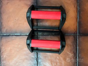 Coppia maniglie / push-up bars Domyos rosse e nere