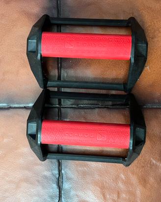 Coppia maniglie / push-up bars Domyos rosse e nere