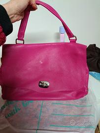 borsa fuxia in pelle