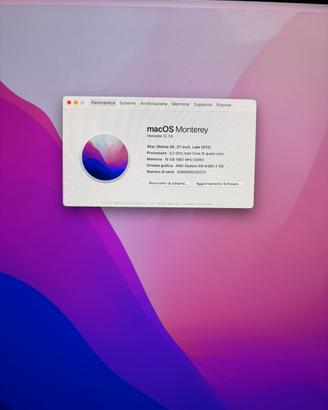I mac retina 5K, 27 pollici, memoria 16GB