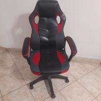 Sedia da gaming nero/rosso
