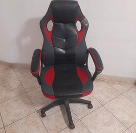 Sedia da gaming nero/rosso