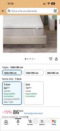 Topper matrimoniale Novilla 160x 190