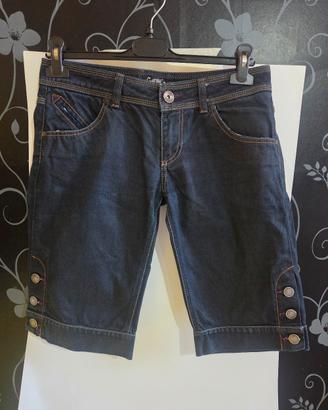 Bermuda Jeans Gaudì con Ricami Taglia 29 XS Donna
