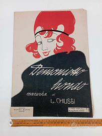 Spartito Musicale D'epoca Demonietto Biondo 1920