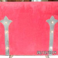 PORTA DOCUMENTI VINTAGE  anni '50 VELLUTO ROSSO