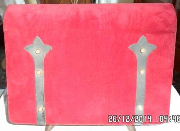 PORTA DOCUMENTI VINTAGE  anni '50 VELLUTO ROSSO