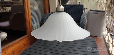 Lampadario cucina in vetro satinato