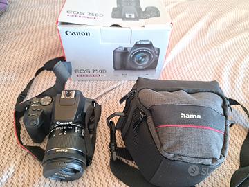 📸 Canon EOS 250D + obiettivo 18-55mm + borsa Hama