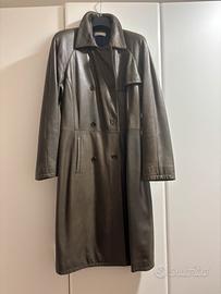 Cappotto doppiopetto in pelle