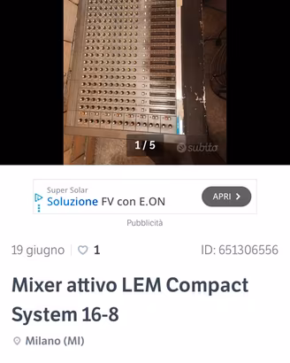 Micer amplificatio Lem wat 590 x 2.  16/8 canali