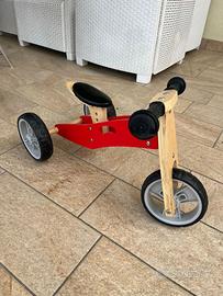 Bicicletta in legno 2 in 1 balance bike