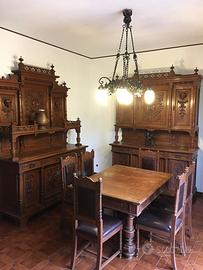 Sala intarsiata in stile neo classico