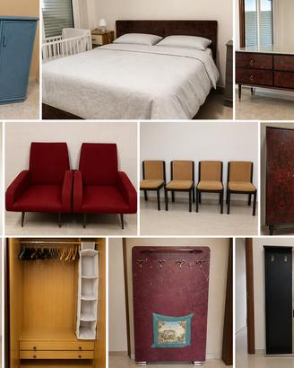 ARMADIO, CASSETTIERA, LETTO, SEDIE, ATTACCAPANNI