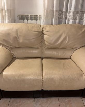 Divano 2 posti pelle e cuoio