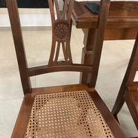 Sedie in legno tinto noce seduta paglia di vienna