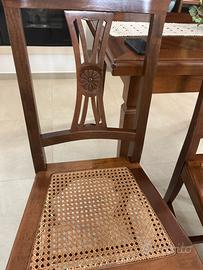 Sedie in legno tinto noce seduta paglia di vienna