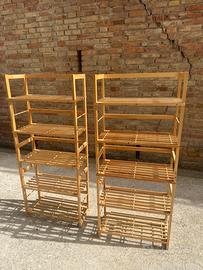 Set 2 scaffali bagno in legno