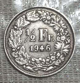 argento Svizzera,1/2 franc 1946
