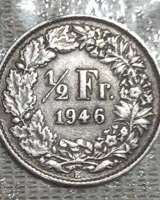 argento Svizzera,1/2 franc 1946