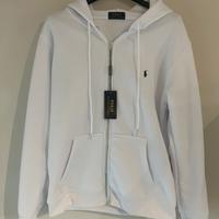 felpa polo ralph lauren bianca con zip