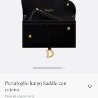 Portafoglio Dior Sadlle con catena