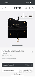 Portafoglio Dior Sadlle con catena