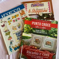 Set di 3 Libri schemi ricamo punto croce