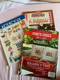 Set di 3 Libri schemi ricamo punto croce