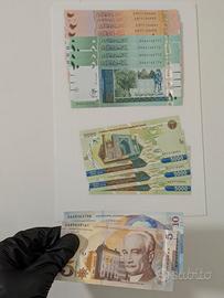 5-10 Lari / 5000 som ×3 / 10-20 pounds ×4