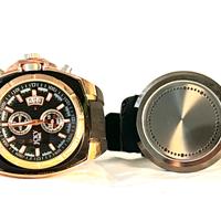 Uomo orologi cinturino nero, analogico e led