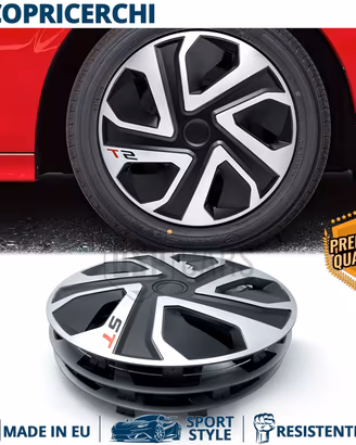 4 Copricerchi per ALFA ROMEO 14'' Silver e Nere ST