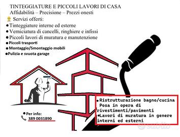 Tinteggiature,sgomberi,trasporti