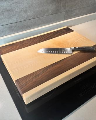 Tagliere in legno di acero e noce nazionale