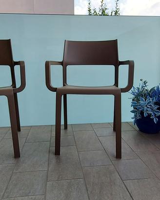 Due sedie Nardi Trilly Armchair,in propilene fiber