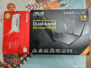 2 modem Router uno telecom altro asus DLS-N600