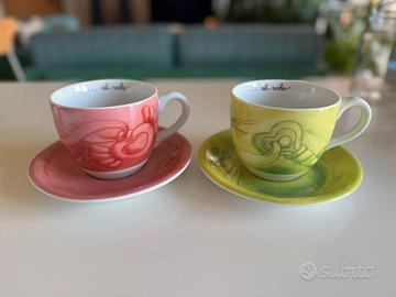 Tazze Thun con cuori rosa e verde