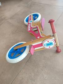 Bicicletta per bambini in legno, senza pedali 