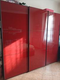 mobile tre ante scorrevoli rosso 