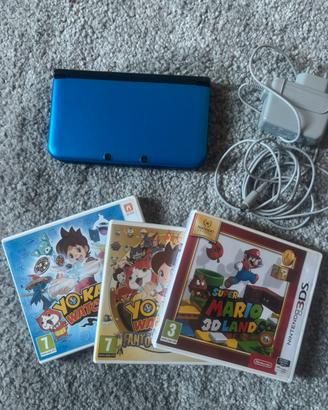 Nintendo 3DS XL blu + 3 giochi Super Mario Yo Kai