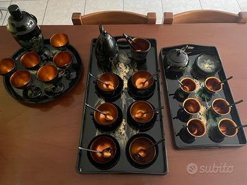 Servizio da te/caffe vintage in legno laccato